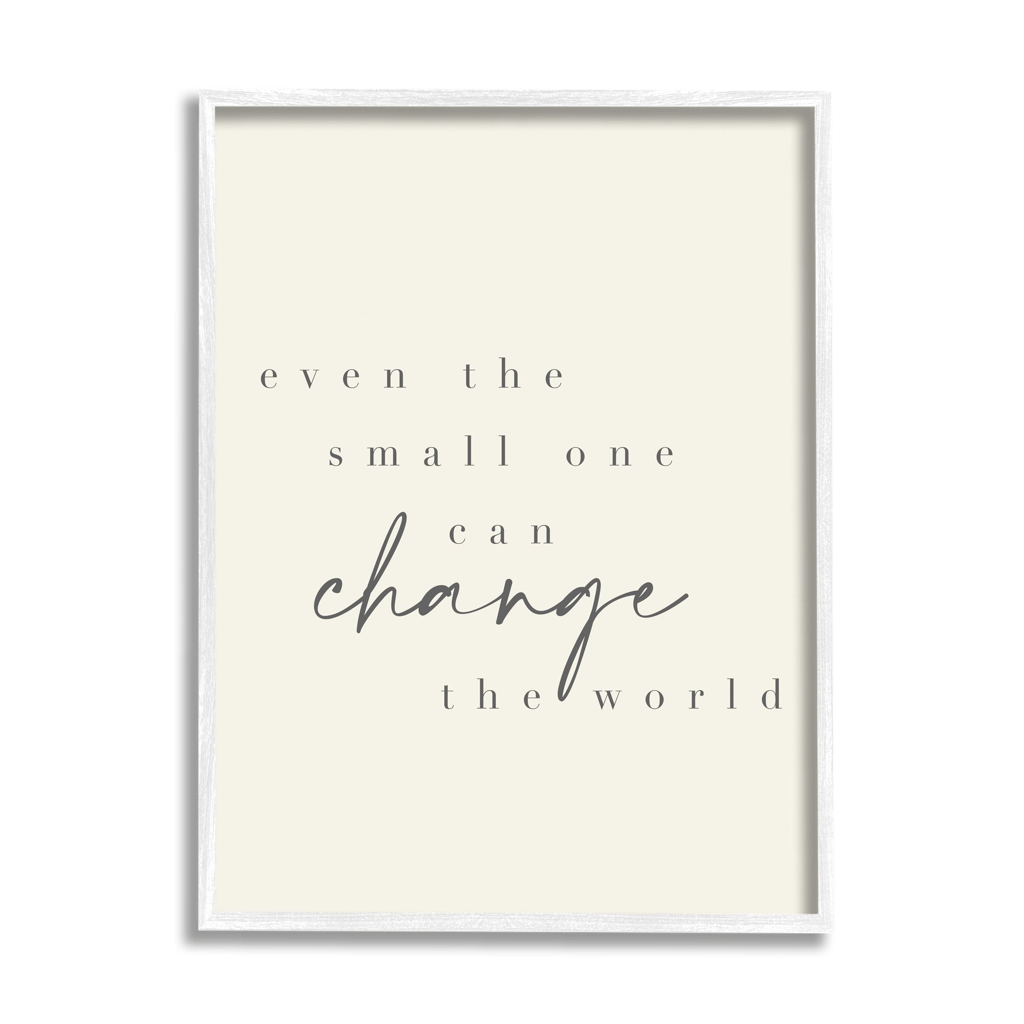 Stupell Industries Change The World Uplifting Nursery Kids Quote Graphic Art White Framed Art Print Wall Art, Design by Daphne Polselli