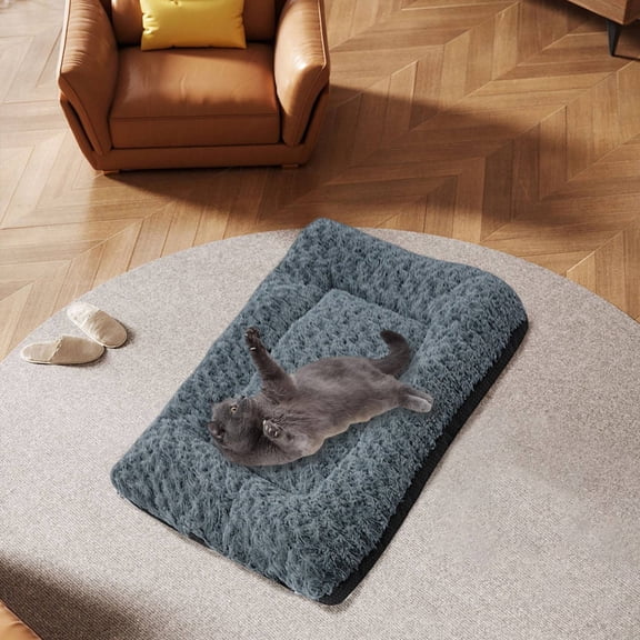 Cozy Calming Cat Bed Mat, 1 Pack, Plush Rose Texture Pet Blanket, Breathable Crate Pad, Warm Indoor Sleeping Cushion for Kittens and Senior Dogs, 24 x 16 Inch