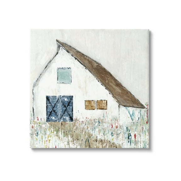 Stupell Industries Countryside White Barn Abstract Flower Meadow Nature Painting Gallery Wrapped Canvas Print Wall Art, Design by Tava Studios