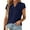 #1 Navy Blue, variant on VDJ Women Dressy Tops Summer Petal Short Sleeve V Neck White Tshirts Fashion Business Blouses Lightweight Clothes Size L