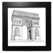 Arc De Triomph in Paris France Black Square Frame Picture Wall Tabletop