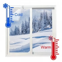ICERUN Plastic Window Insulation Kit, 23.62"X23.62" Thicken Translucent Window Covering Shrink Film with Hook & Loop Window Winterizing Kit for Winter