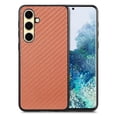 thumbnail image 1 of For Samsung Galaxy S25 Case Carbon Fiber Texture PU PC TPU Phone Back Cover - Green, 1 of 5
