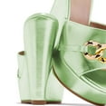 thumbnail image 2 of XYD Women Gold Chain Wedge Platform High Heel Mule Slides Slip On Open Toe Sandals Party Wedding Dress Shoes Size 7 Pale Green, 2 of 4