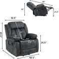 thumbnail image 5 of Power Lift Recliner Chair with Massage & Heat Function - Electric Reclining Sofa for Elderly with USB Port, Brown Velvet Upholstery, 5 of 9