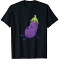 thumbnail image 1 of Cute Purple Sleeping Eggplant Vegetable Vegetarian Resting T-Shirt, 1 of 3