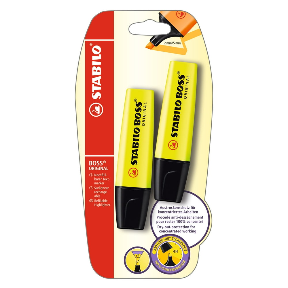 STABILO BOSS Original Highlighter Set 2Pen Set, Yellow