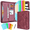 Printed Pink, variant on NATISERAUM Portfolio Binder, A4 Zippered Vegan Leather Padfolio, 3-Ring Organizer, Includes 10 Sheet Protectors & 3 Notepads, with Tablet Sleeve, Phone Pouch, Card Slots & Writing Pad -Black