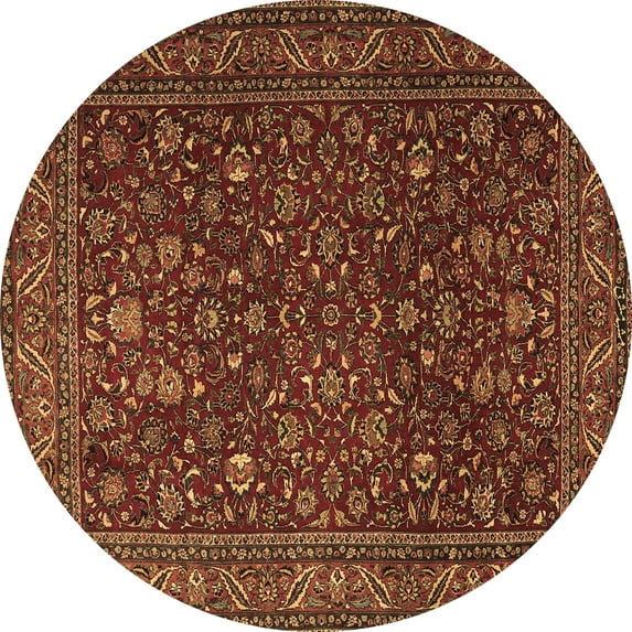 Ahgly Company Indoor Round Persian Brown Traditional Area Rugs, 8' Round