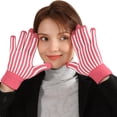 thumbnail image 2 of Dyfzdhu Women Men Casual Snowman Embroidered Plush Full Finger Gloves Winter Warm Gloves Pink, 2 of 3