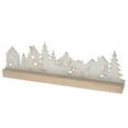 thumbnail image 1 of White Village Table Top Decor With Wood Base, 1 of 3