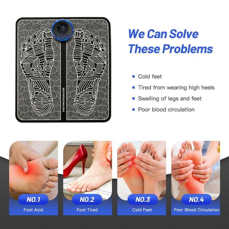 EMS Electric Foot Massager Pad Relief Pain Relax Feet Acupoints