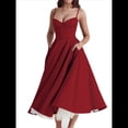 thumbnail image 2 of Vestidos de Invitada de Boda para Mujer, con Tirantes Finos, Corsé, para Fiesta de , con Encaje Floral, Vestidos Largos de Fiesta Rojo XL, 2 of 9