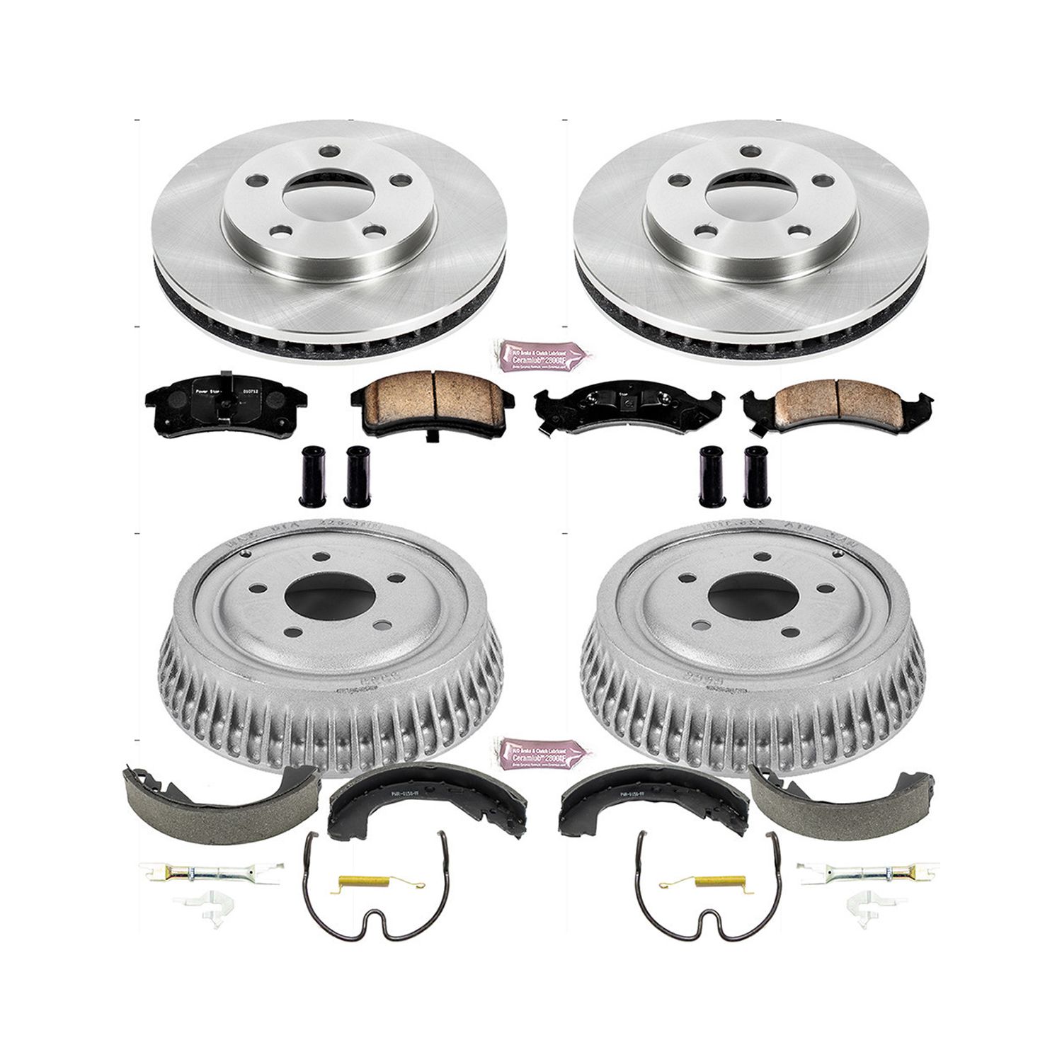 Power Stop Front and Rear Stock Replacement Drum and Shoe Kit KOE15123DK