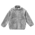 thumbnail image 4 of Grblisyd Girls Fleece Jacket Zip Up Lightweight Jacket Cozy Soft Stand-Up Collar Fleece Jacket Polar Fleece Warm Plush Outwear Girls Jackets Size 7-8 Gray 4-5 Years, 4 of 4