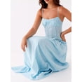 thumbnail image 3 of Women's Frill Spaghetti Strap Maxi Dress with Smocked Frill Stretch and 100% Polyester Fabric for Flowy Silhouette, 3 of 30