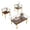 Gold, variant on Modern Glass Coffee Table Set of 3, Rectangular Tempered Glass Top with Wood Shelf, Gold Metal Legs, 3-Piece Center and End Tables for Living Room, Easy to Clean, Mid-Century Style
