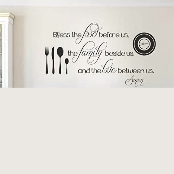 Removable Decal Vinyl Quotes Wall Stickers Decal Mural Family Decal Home Room Decal Bless The Food Before
