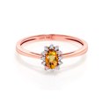 thumbnail image 2 of Gem Stone King 0.35 Ct Oval Yellow Sapphire White Diamond 18K Rose Gold Ring, 2 of 3