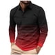 thumbnail image 2 of Blusa y camisa de manga larga con cuello vuelto para hombre, informal, a la moda, con estampado de rayas y botones, de poliéster., 2 of 7