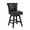 Black-Faux Leather, variant on Dycanpo 26'' Swivel Counter Height Bar Stools, Upholstered Barstool with Footrest for Kitchen,Blue-Faux Leather