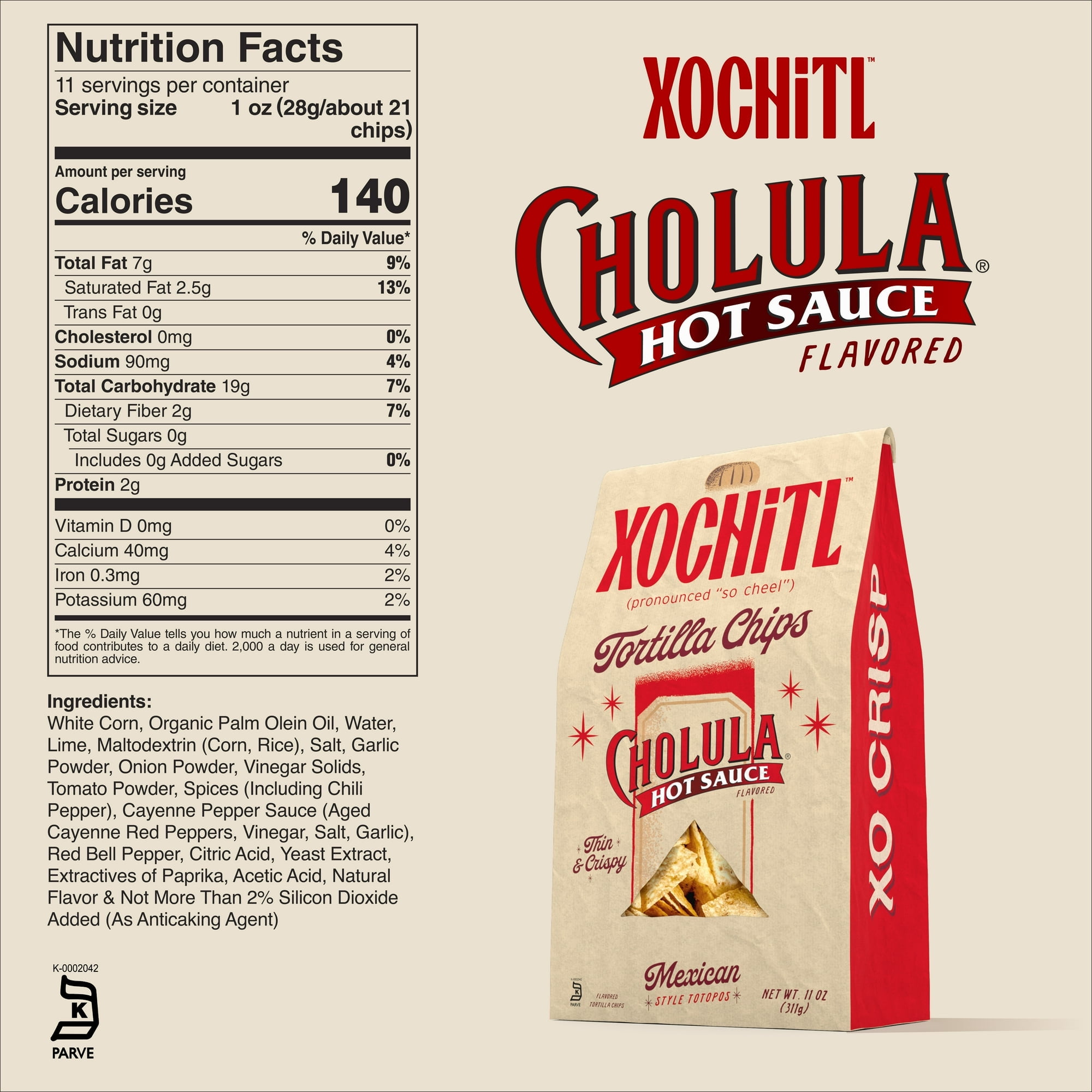 Pack of 10 Xochitl Cholula Tortilla Chips 11 oz