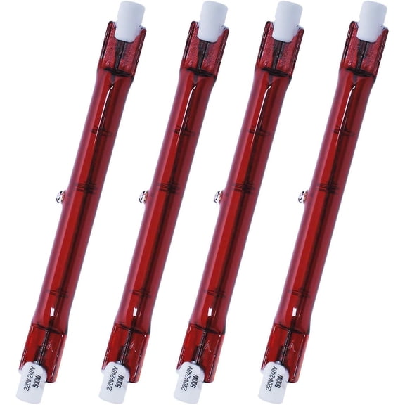 500 Watt Ruby Compatible with Heatmaster R7 Halogen Heater Bulb for Garden Heater - Pack of 4