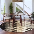 thumbnail image 3 of Round Area Rug 5ft, Vintage Boho Zigzag Weave Non-Slip Non-Shedding Floor Mat, Southwest Ethnic Geometric Art Washable Sturdy Carpet for Living Room Bedroom Home Decor, 3 of 9