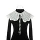 thumbnail image 2 of INSPIRE CHIC Cuello falso desmontable, chal pequeño de punto con bordado de encaje, cuello falso estilo Peter Pan para blusa blanco-2, 2 of 5