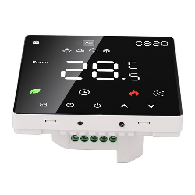 Thermostat Intelligent, Écran LCD Programmable Réglage Automatique de la Température Thermostat Numérique à Écran Tactile IP20 Facile à Installer Thermostat pour la Maison pour Bureaux