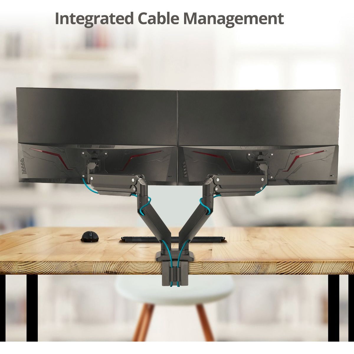 SIIG CE-MT3011-S1 Dual Monitor Aluminum Heavy Duty Premium Aluminum Gas Spring Desk Mount - Black
