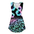 thumbnail image 4 of WEIWEN Summer Tank Tops for Women Loose Fit Floral Printed V Neck Workout Tank Top Sleeveless Vest Shirts Fashion Clothing Multicolour, XL, 4 of 4