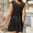 thumbnail image 4 of Swimsuit Cover Up Beach Swim Cover Up Women's Hand Hook Stitching V Neck A Line Skirt Sexy Beach Bikini Swimsuit Cover Up, 4 of 7