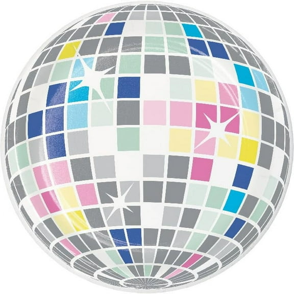 Trendware Birthday Beats Disco MMF7 Party Disco Ball Dessert Plates, 24 ct