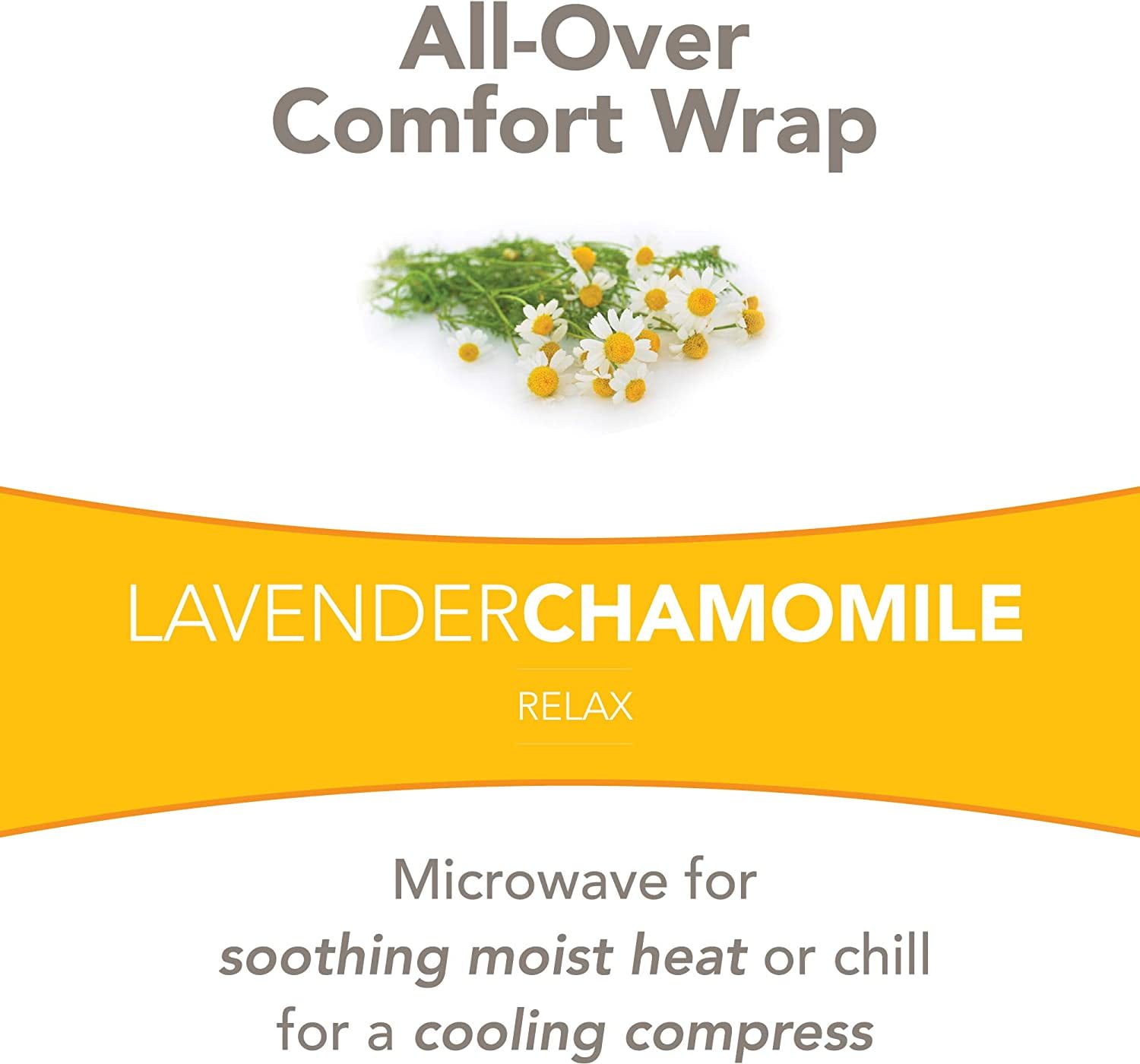 Bed Buddy Microwaveable Heating Pad with Lavender for Back & Neck Pain, Chamomile Scented, White