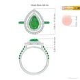 thumbnail image 5 of ANGARA Natural Pear-Shaped 1.2 ct Emerald Two Tone Ring with Double Halo in 14K White Gold for Women (Size-9x6mm) | May Birthstone, Anniversary, Jewelry Gift for Women | Natural Emerald Ring, 5 of 10