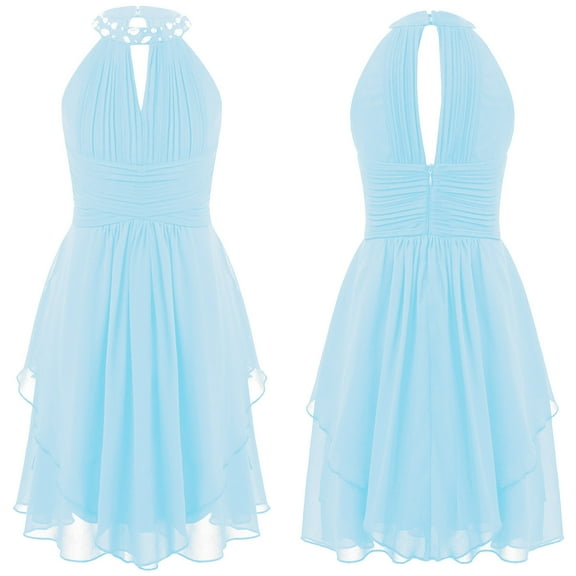 TiaoBug Girls Shiny Rhinestone Bridesmaid Dress Princess Pageant Ball Gown 6-16