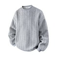 thumbnail image 4 of Mens Crewneck Sweatshirts No Hood Long Sleeve Shirts Casual Solid Color Textured Pullover Slim Basic Going-Out Loungewear Sweatshirt Tops, 4 of 6