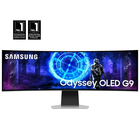 SAMSUNG 49" Odyssey OLED G9 (G95SD) Dual QHD 240Hz 0.03ms Curved Gaming Monitor with Glare Free and Smart Features - LS49DG956SNXGO