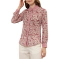 thumbnail image 1 of CAMISA DE OFICINA DE MUJER CON BOTONES Y FLORES DE LARGA MANGA EN COLOR ROSA OSCURO, 1 of 5