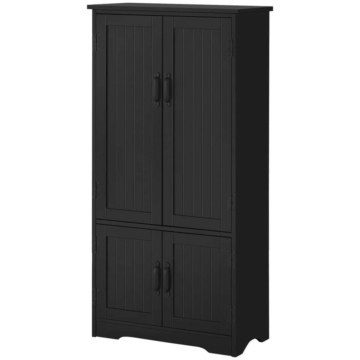 Demi Bonn 48" Modular Storage Cabinet with 2 Sliding Doors, Spacious Shelving for Kitchen Pantry, Easy Assembly, Black