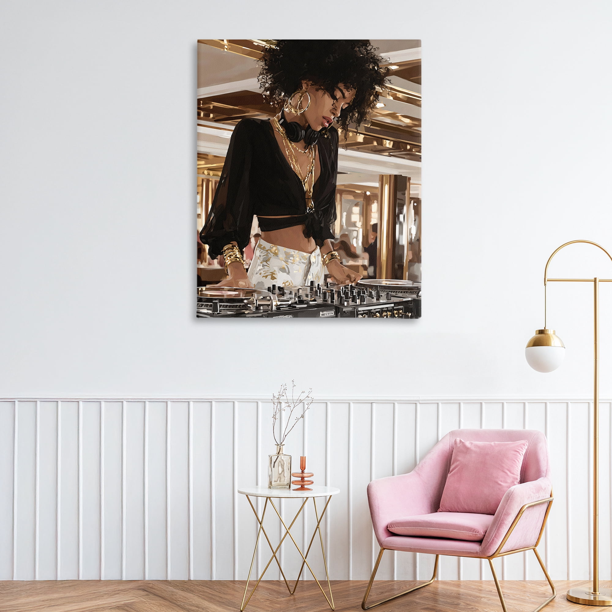 Stupell Industries Woman Of Music Live DJ Canvas Wall Art, design by Franklyn Gregory