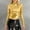 Gold, variant on Alitao Going Out Tops Long Sleeve Shirts Metallic Liquid Mock Neck Turtleneck Crop Top Long Sleeve/Sleeveless Tank Top T Shirt Crop Tops Fall Outfits Black S