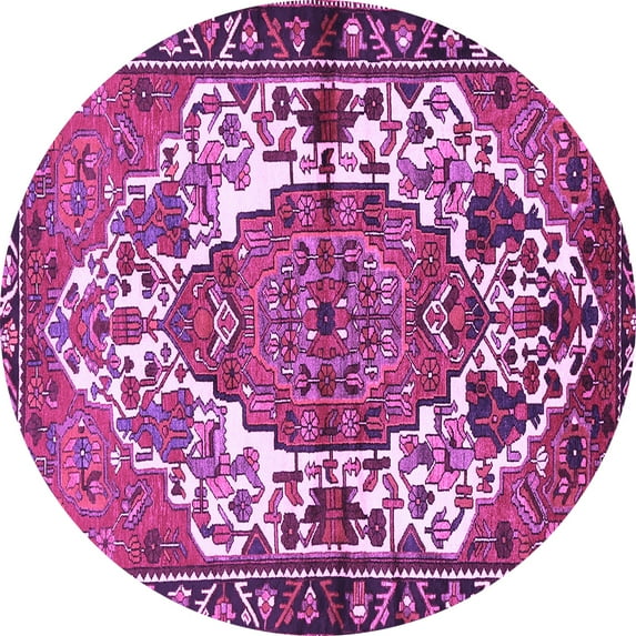 Ahgly Company Indoor Round Persian Purple Traditional Area Rugs, 3' Round