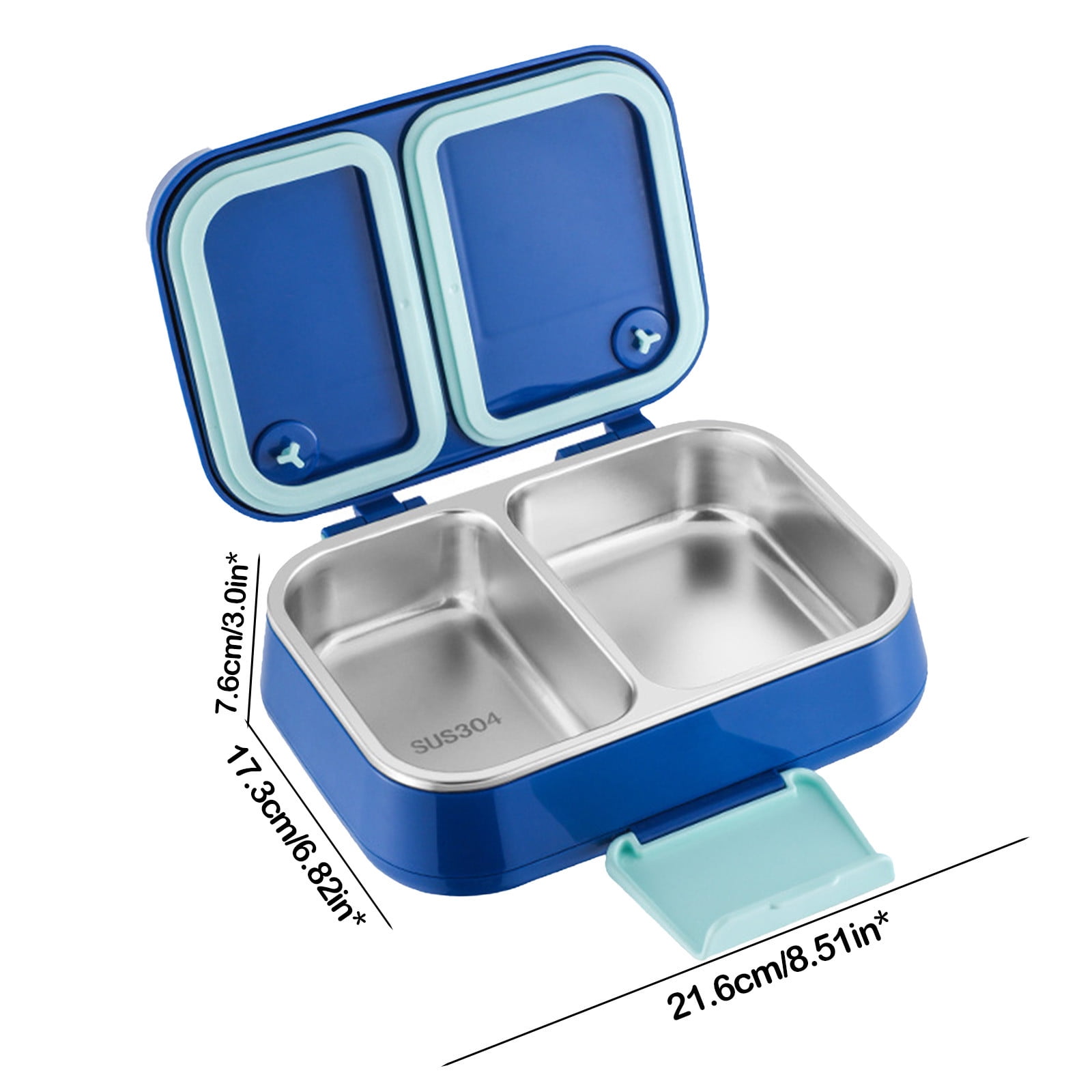 Insulated Stainless Steel Lunch Box for Work, 2 Compartment Bento Box with Divider, Microwave Safe & Leak Proof Container for Office, Sch-ool & Meal Prep