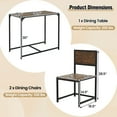 thumbnail image 3 of Gymax 3 Piece Dining Table Set Industrial Rectangular Kitchen Table & 2 Chairs w/ Metal Frame & Low Back, 3 of 10