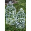 Wire Bird Cages White Set of 2 Larger Cage 23in. Tall & 10.75in. Wide /Smaller Cage 19.5in. Tall & 8.25in. Wide