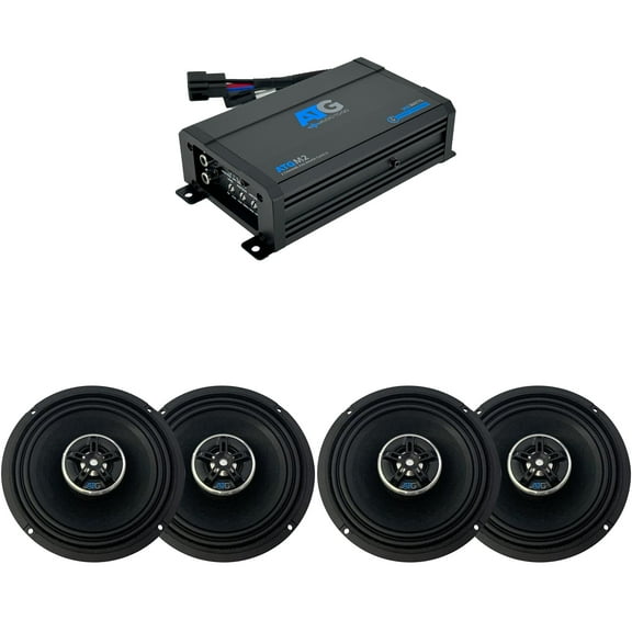 ATG Audio Marine Certified 500 Watt 2 Channel Mini Amplifier with 2-Pair 6.5" Speakers