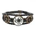 thumbnail image 1 of La vida marina pulpo negro ilustración Pulsera marina tejida en cuero, 1 of 4