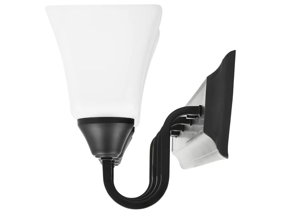 Luminance Square Lexington Vanity Light Wall Sconce | Black and White Bathroom Decor Fixture for Over Sink and Above Mirror | Mount as Uplighting or Bath Downlight, Damp Rated, 4-Light F3684-31
